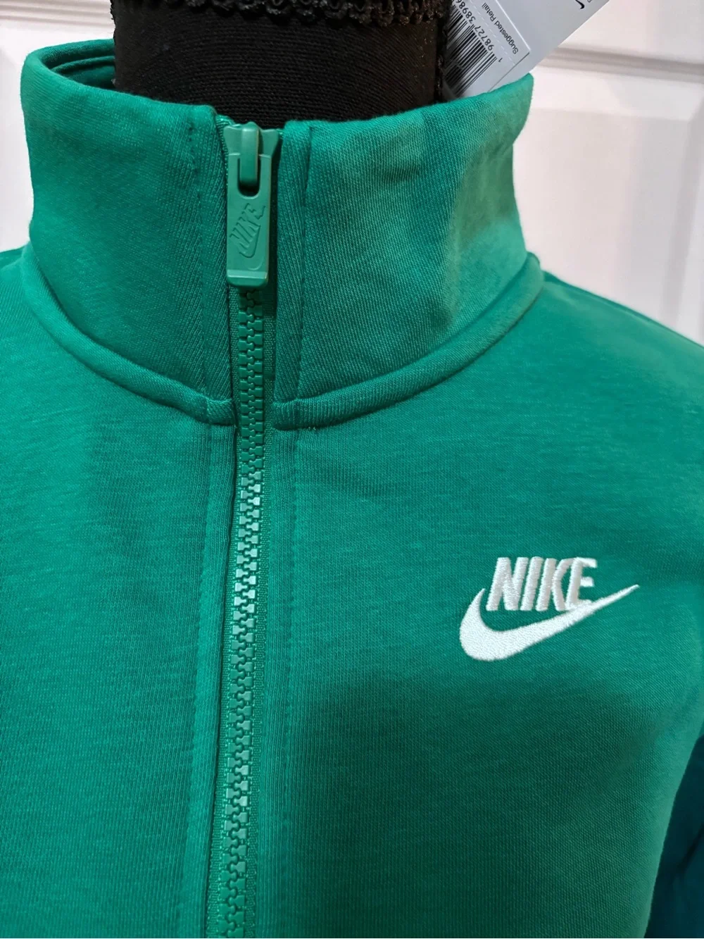 Nike Women's Green Quarter-Zip Pullover Sweatshirt